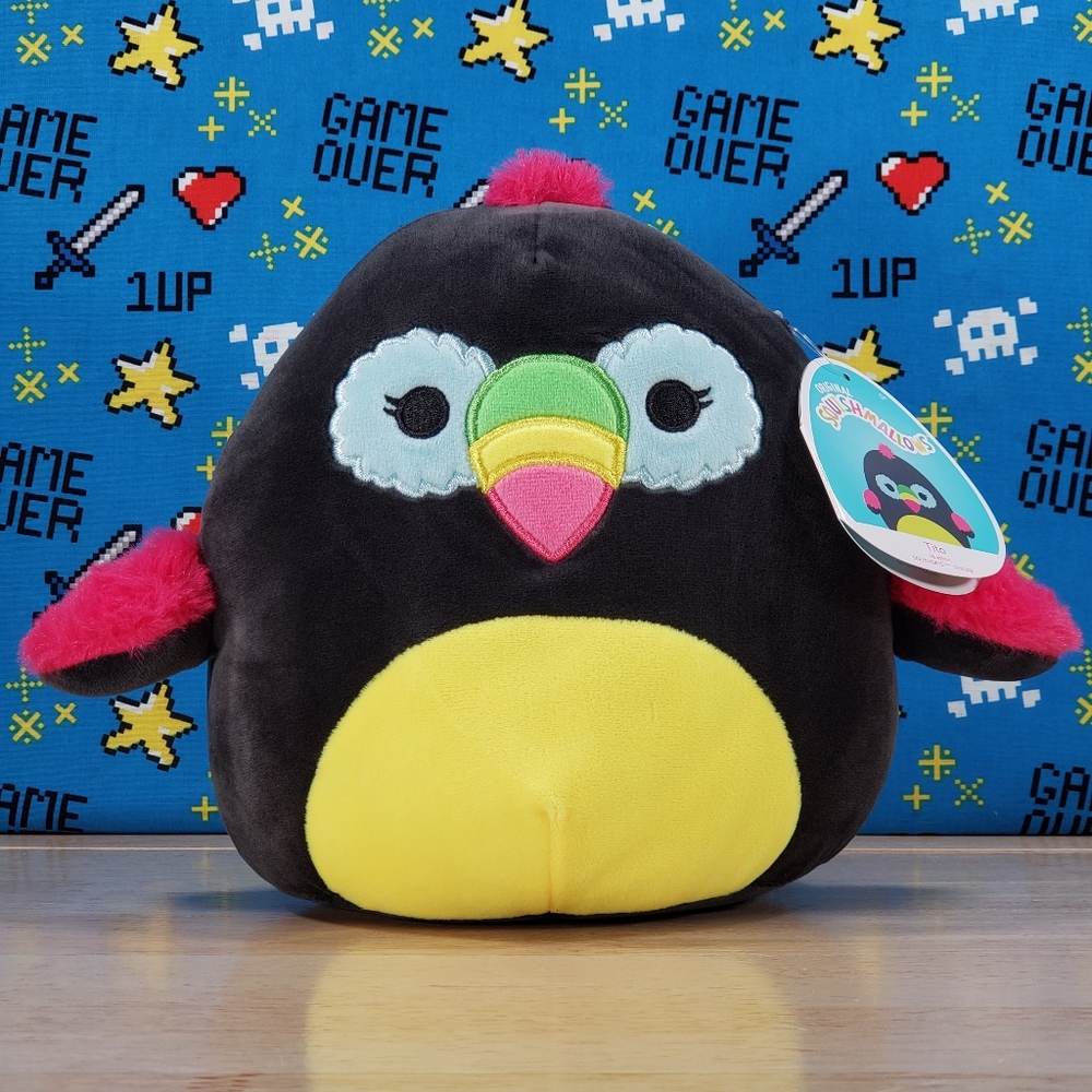 Squishmallow Tito the Black Toucan 8" Blacklight UltraSoft Stuffed Toy Plush NWT